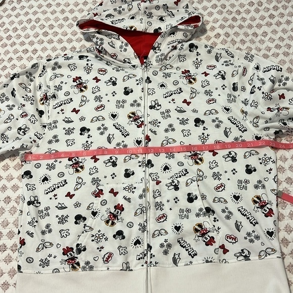 Disney Minnie Mouse All Over Print Sweatshirt Zipper Jacket Hoodie Size XL - Picture 11 of 12